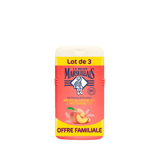 Soft Cream Shower Gel White Peach and Organic Nectarine LE PETIT MARSEILLAIS