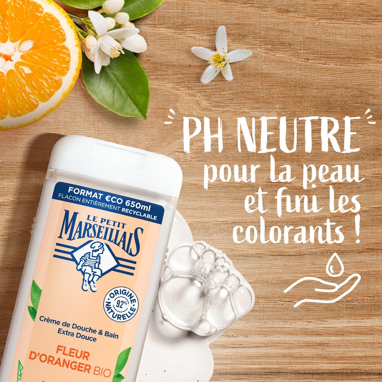 Gel Douche Hydratant Nourrissant Fleur d'Oranger Bio LE PETIT MARSEILLAIS