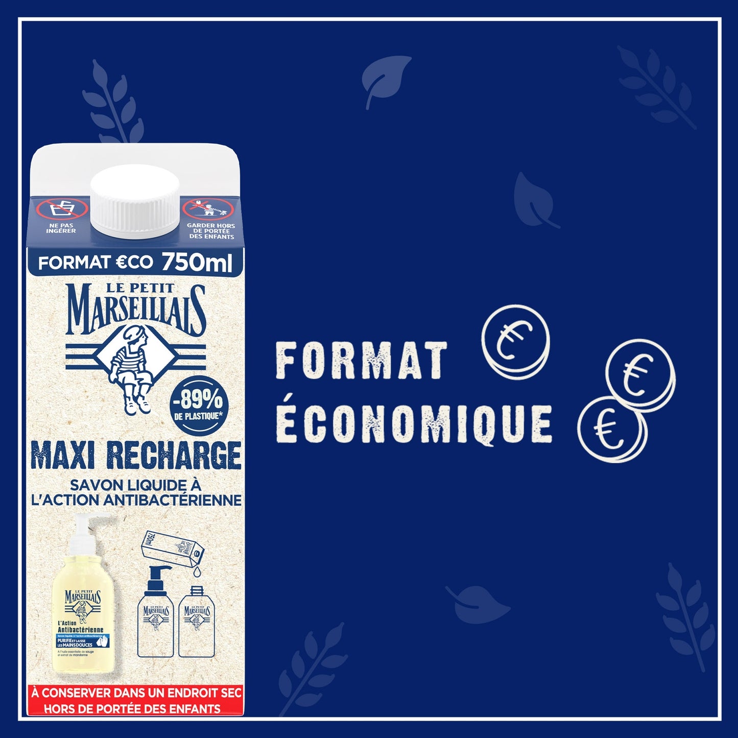 Liquid Soap Refill Antibacterial Action LE PETIT MARSEILLAIS