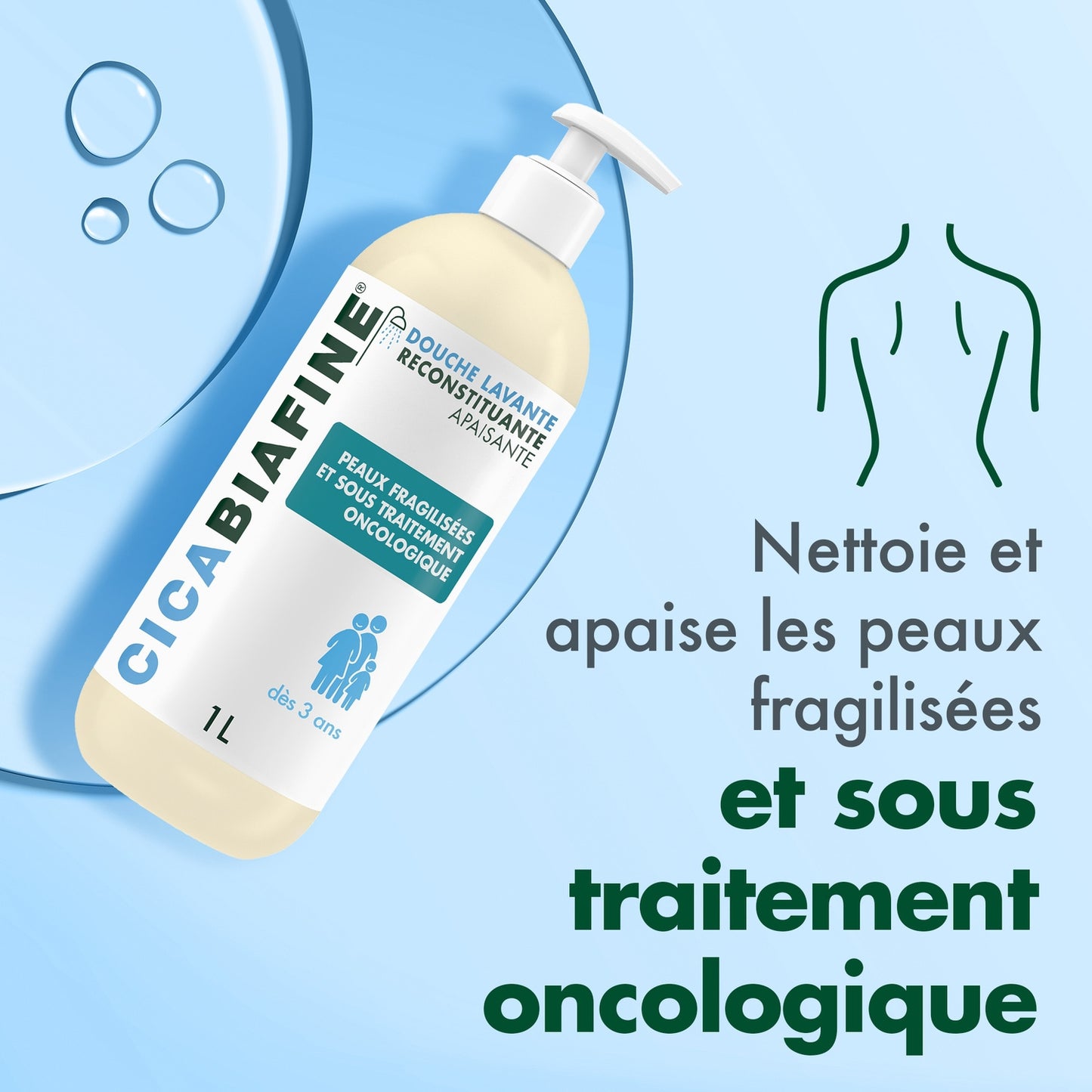 Shower Gel for Fragile Skin and Skin Undergoing Oncological Treatment Gently Cleanses CICABIAFINE