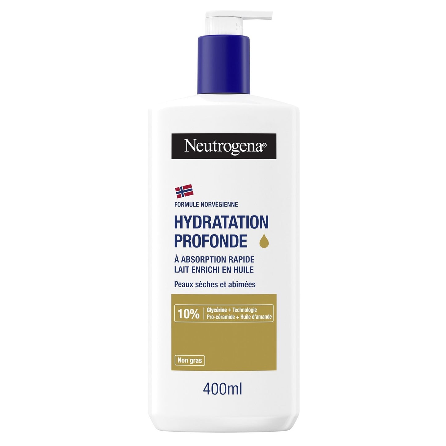 Lait Corps Peau Très Sèche Hydratation 48h Enrichi en Huile NEUTROGENA la pompe de 400mL