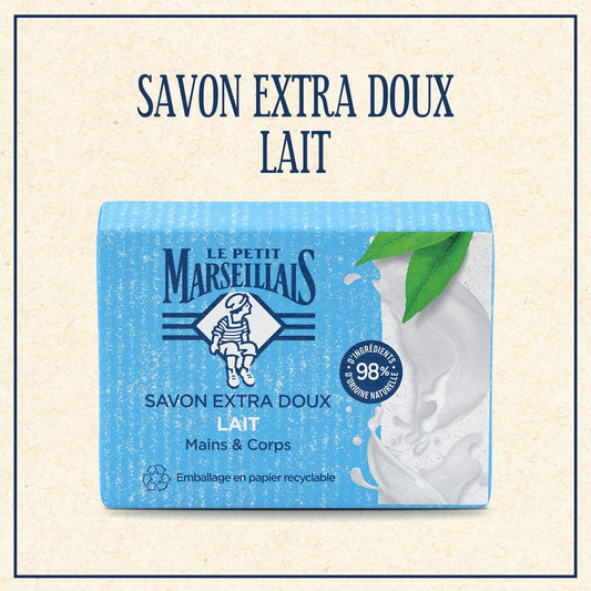 Savon Solide Mains et Corps Extra Doux Lait LE PETIT MARSEILLAIS