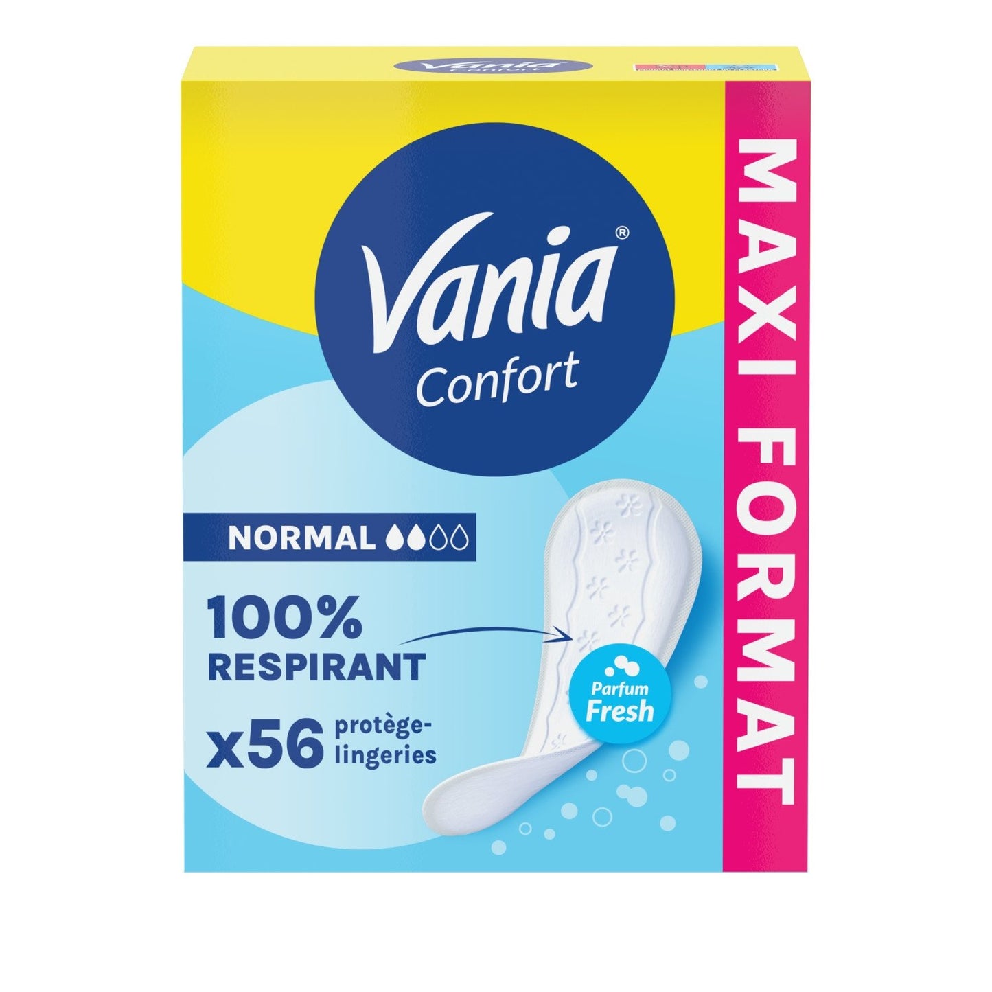 Protège-Slips Normal Confort Parfum Fresh Respirant VANIA la boîte de 56 protège-slip