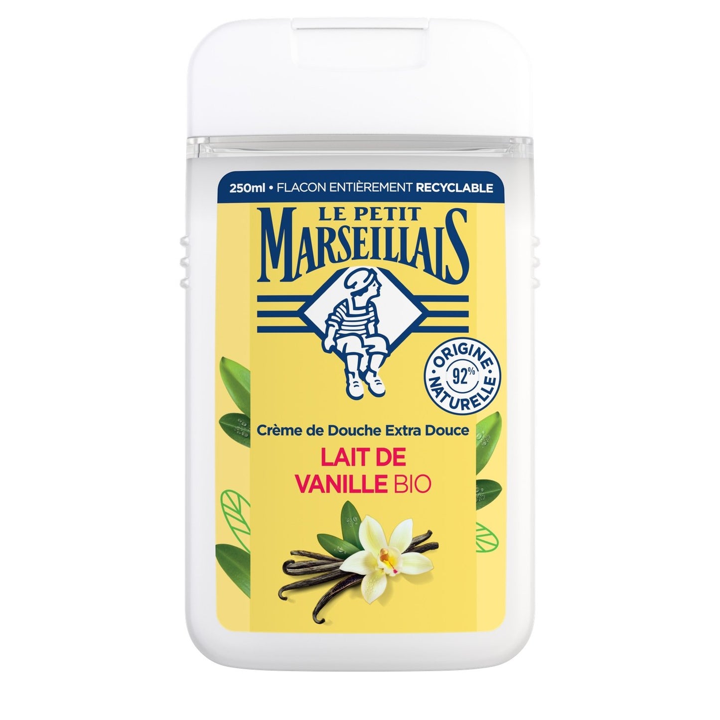 Gel douche Hydratant et Nourrissant Lait de Vanille Bio LE PETIT MARSEILLAIS le flacon de 250mL