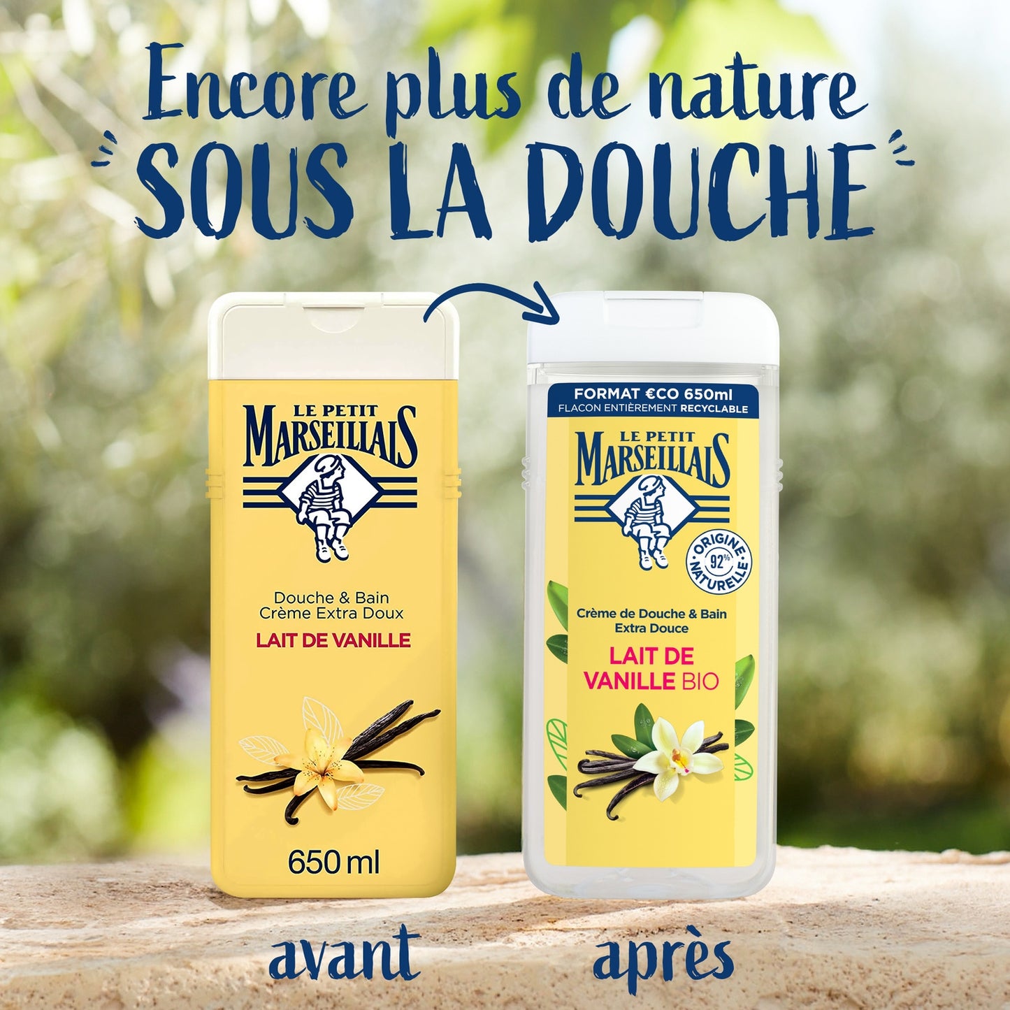 Gel Douche Hydratant et Nourrissant Lait de Vanille Bio LE PETIT MARSEILLAIS