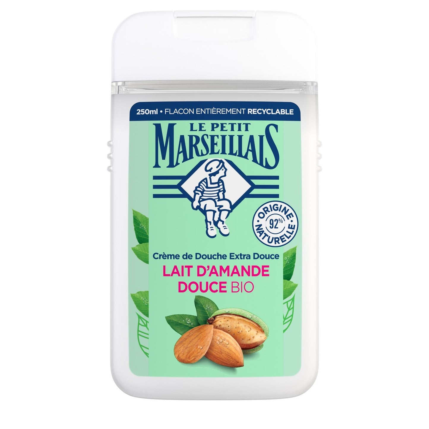 Gel Douche Hydratant et Nourrissant Lait d'Amande Douce Bio LE PETIT MARSEILLAIS le flacon de 250mL