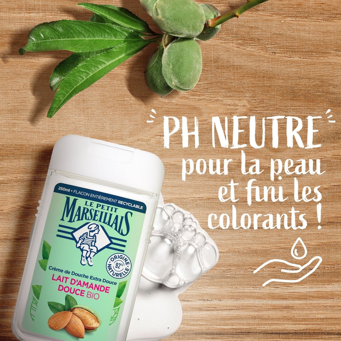 Feuchtigkeitsspendendes und pflegendes Duschgel mit Bio-Süßmandelmilch LE PETIT MARSEILLAIS