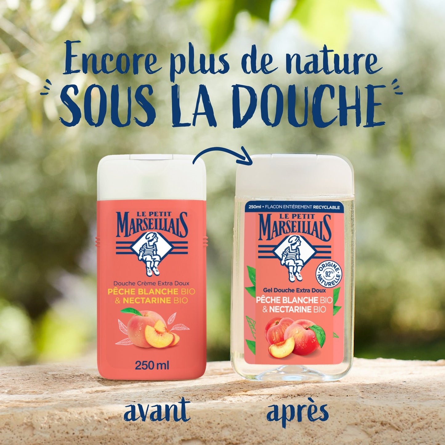 Gel Douche Hydratant Rafraîchissant Pêche et Nectarine Bio LE PETIT MARSEILLAIS