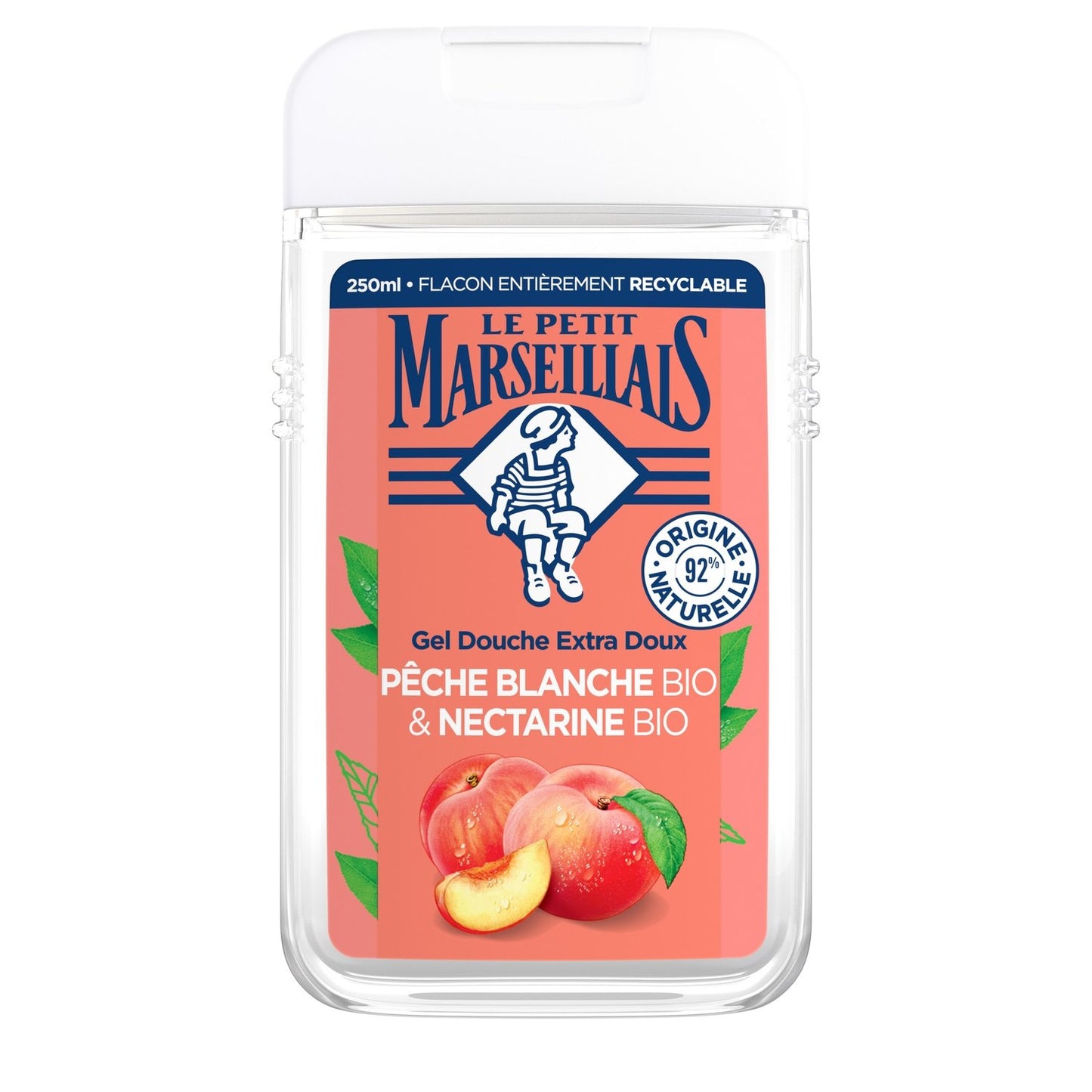 Gel Douche Hydratant Rafraîchissant Pêche et Nectarine Bio LE PETIT MARSEILLAIS le flacon de 250mL