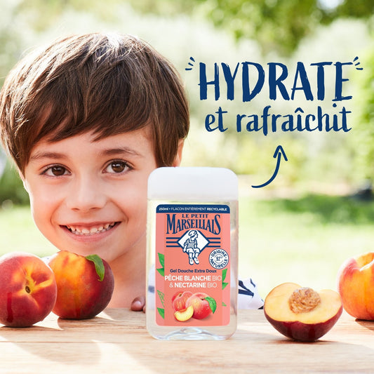 Gel Douche Hydratant Rafraîchissant Pêche et Nectarine Bio LE PETIT MARSEILLAIS