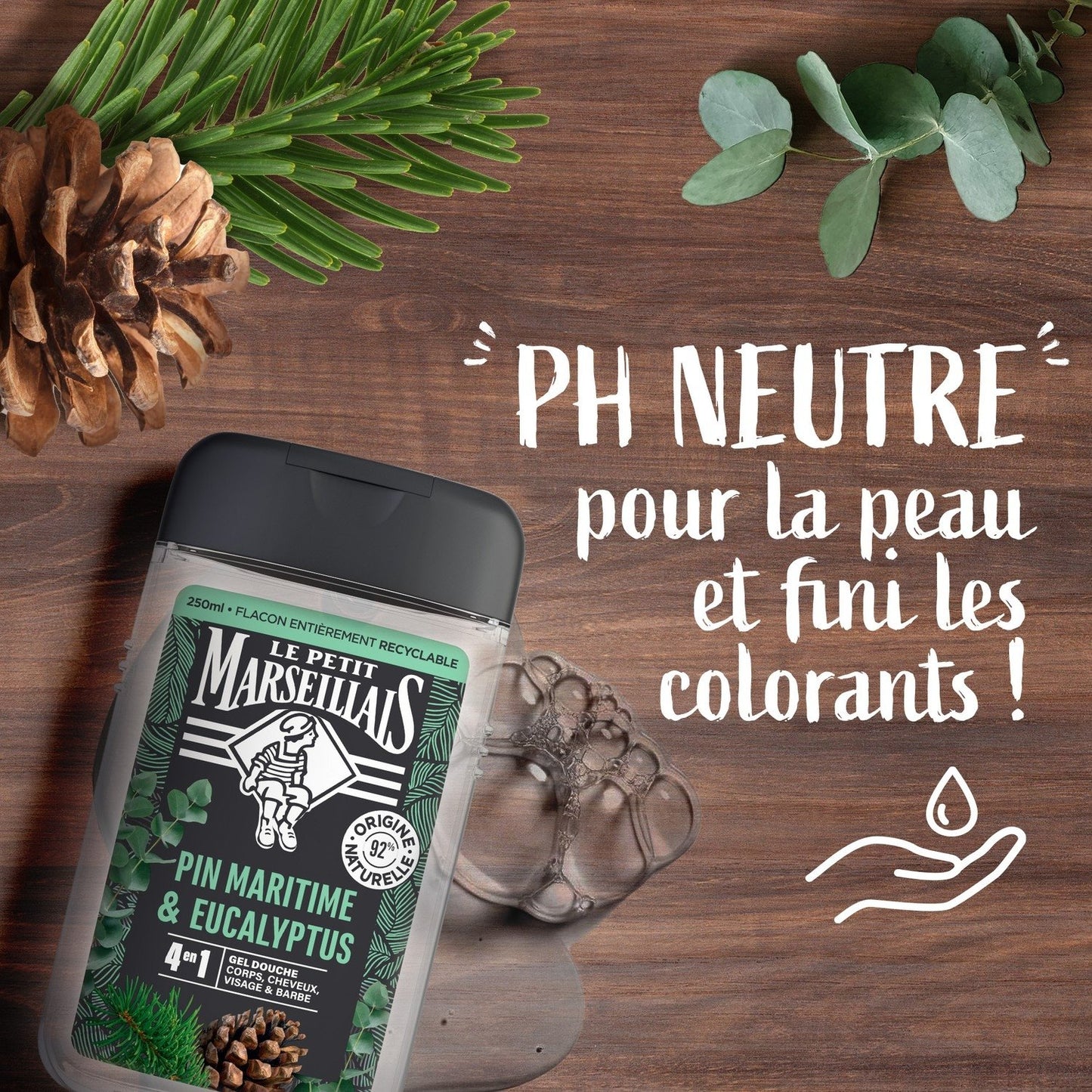 4 in 1 Refreshing Shower Gel Maritime Pine & Eucalyptus LE PETIT MARSEILLAIS