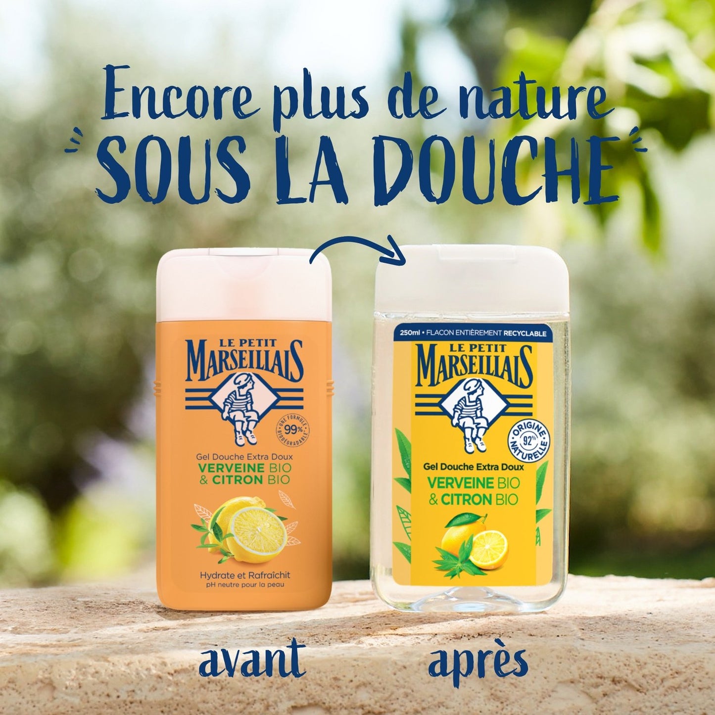 Gel Douche Hydratant Rafraîchissant Verveine et Citron Bio LE PETIT MARSEILLAIS