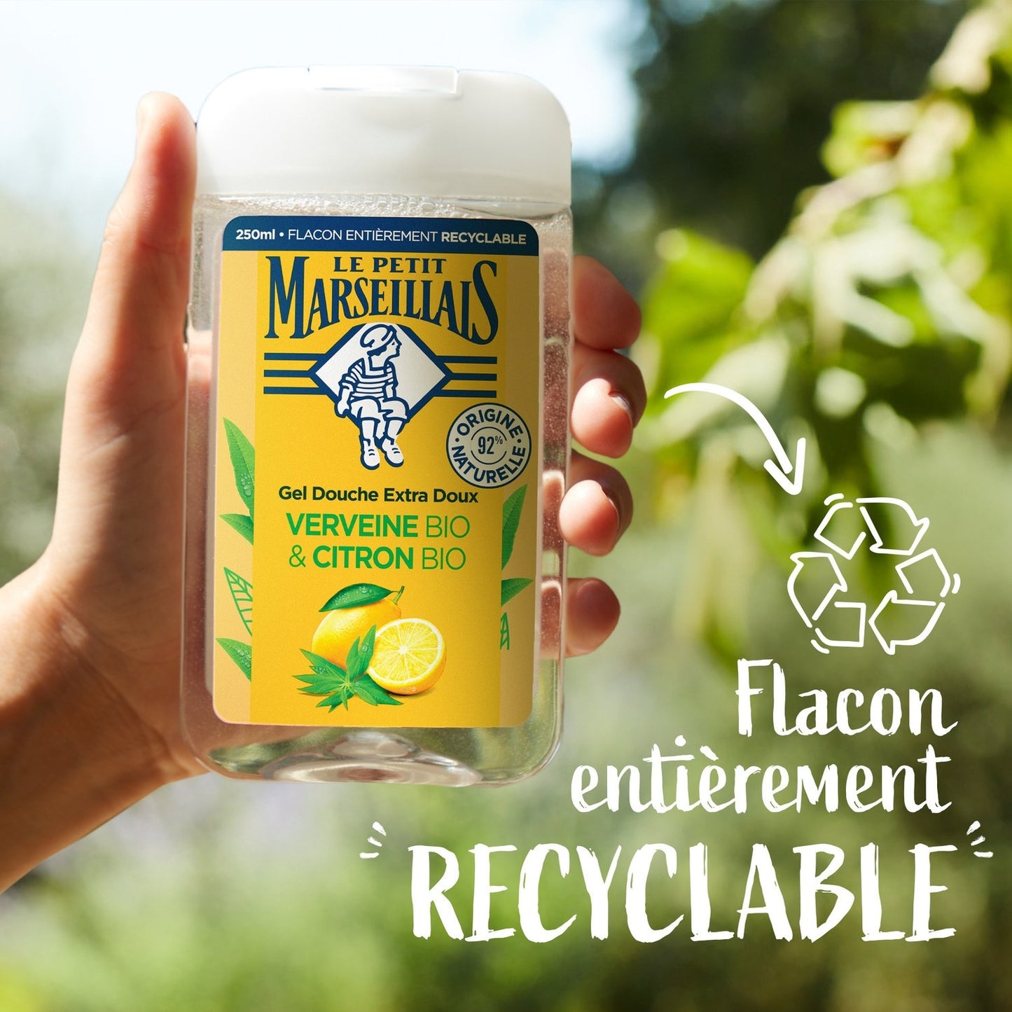 Gel Douche Hydratant Rafraîchissant Verveine et Citron Bio LE PETIT MARSEILLAIS
