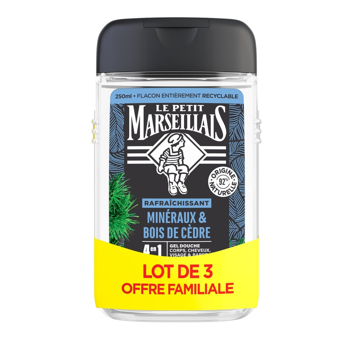 Men's Refreshing Shower Gel with Minerals & Cedarwood LE PETIT MARSEILLAIS