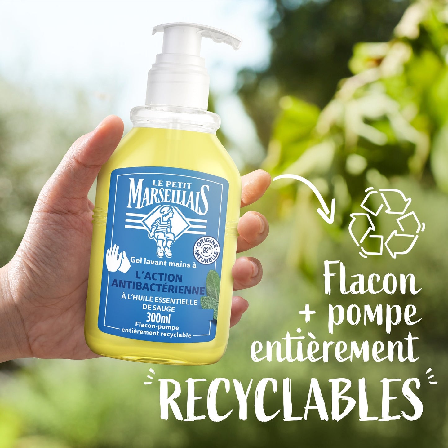 Savon Liquide Mains Action Anti-Bactérienne à l'Huile Essentielle de Sauge LE PETIT MARSEILLAIS