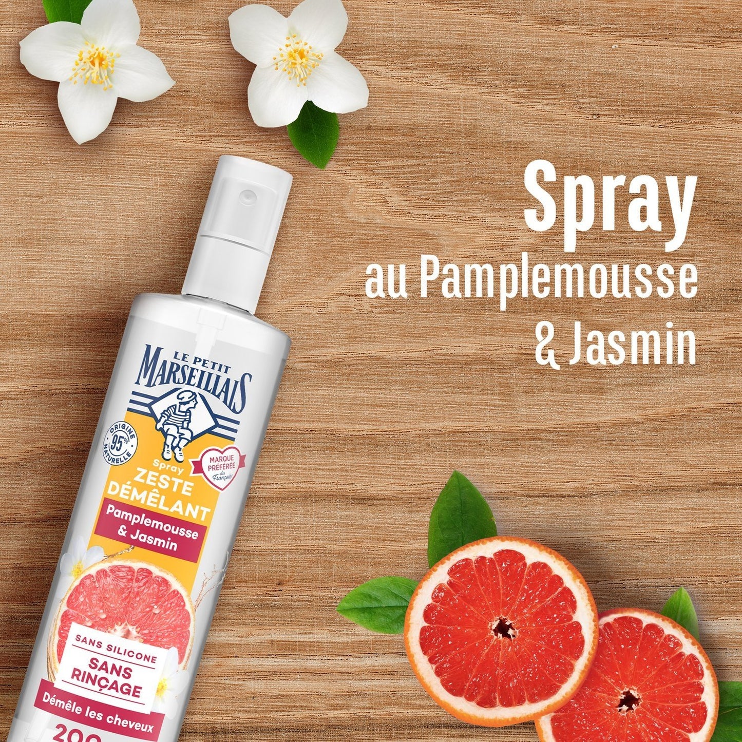 Entwirrender Conditioner für alle Haartypen Grapefruit und Jasmin LE PETIT MARSEILLAIS