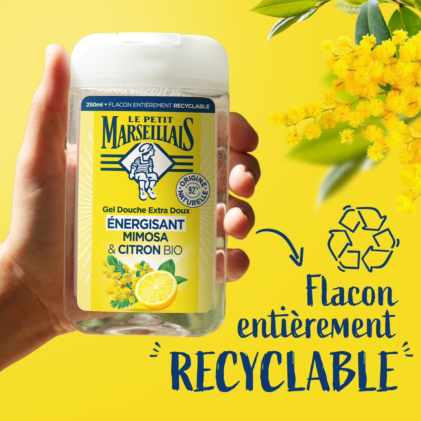 Extra sanftes, energetisierendes Duschgel mit Bio-Mimose und Zitrone LE PETIT MARSEILLAIS