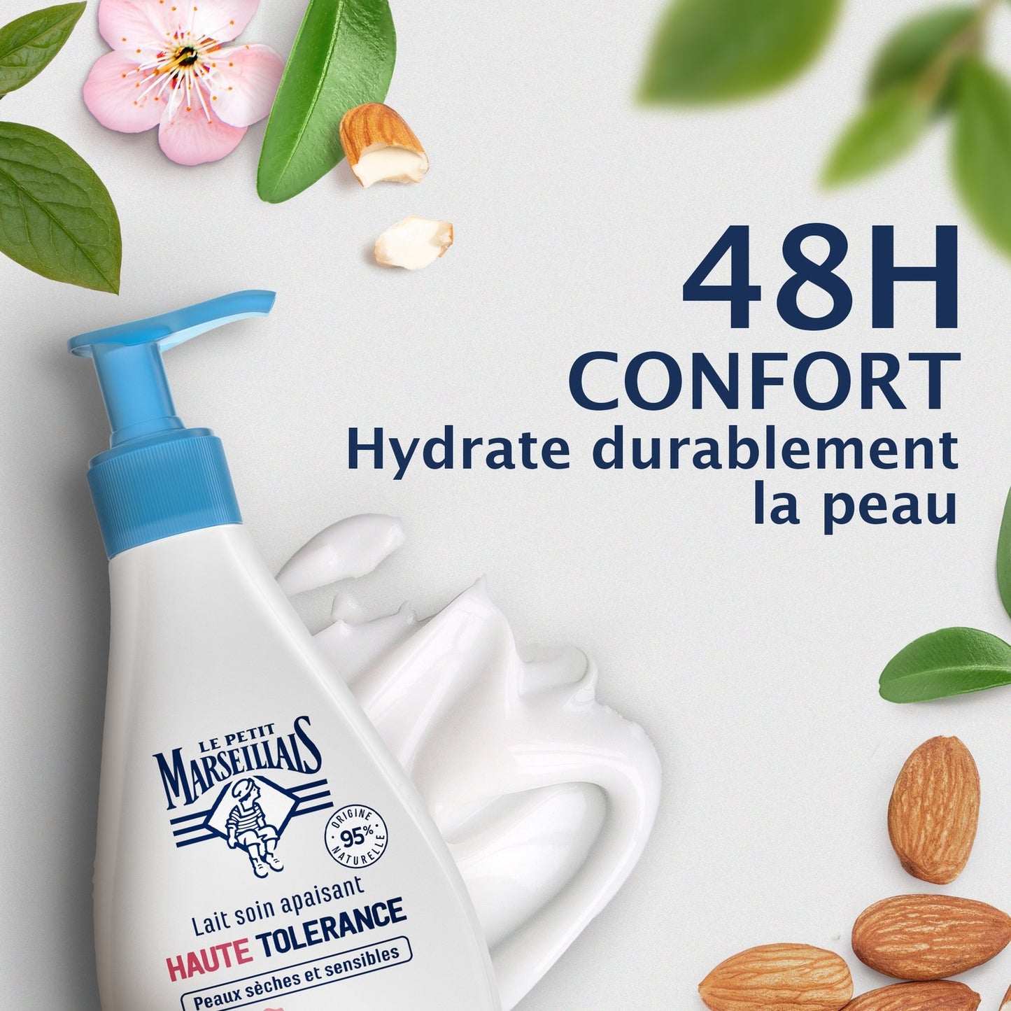 Lait Corps Peau Sensible et Sèche Haute Tolérance à la Fleur d'Amandier LE PETIT MARSEILLAIS