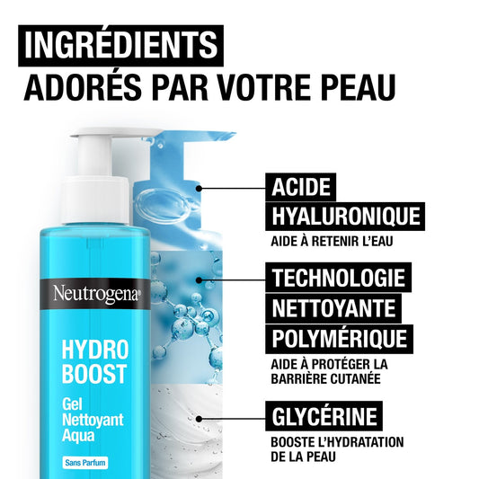 Gel Visage et Corps Sans Parfum Nettoyant Hydro Boost Aqua NEUTROGENA