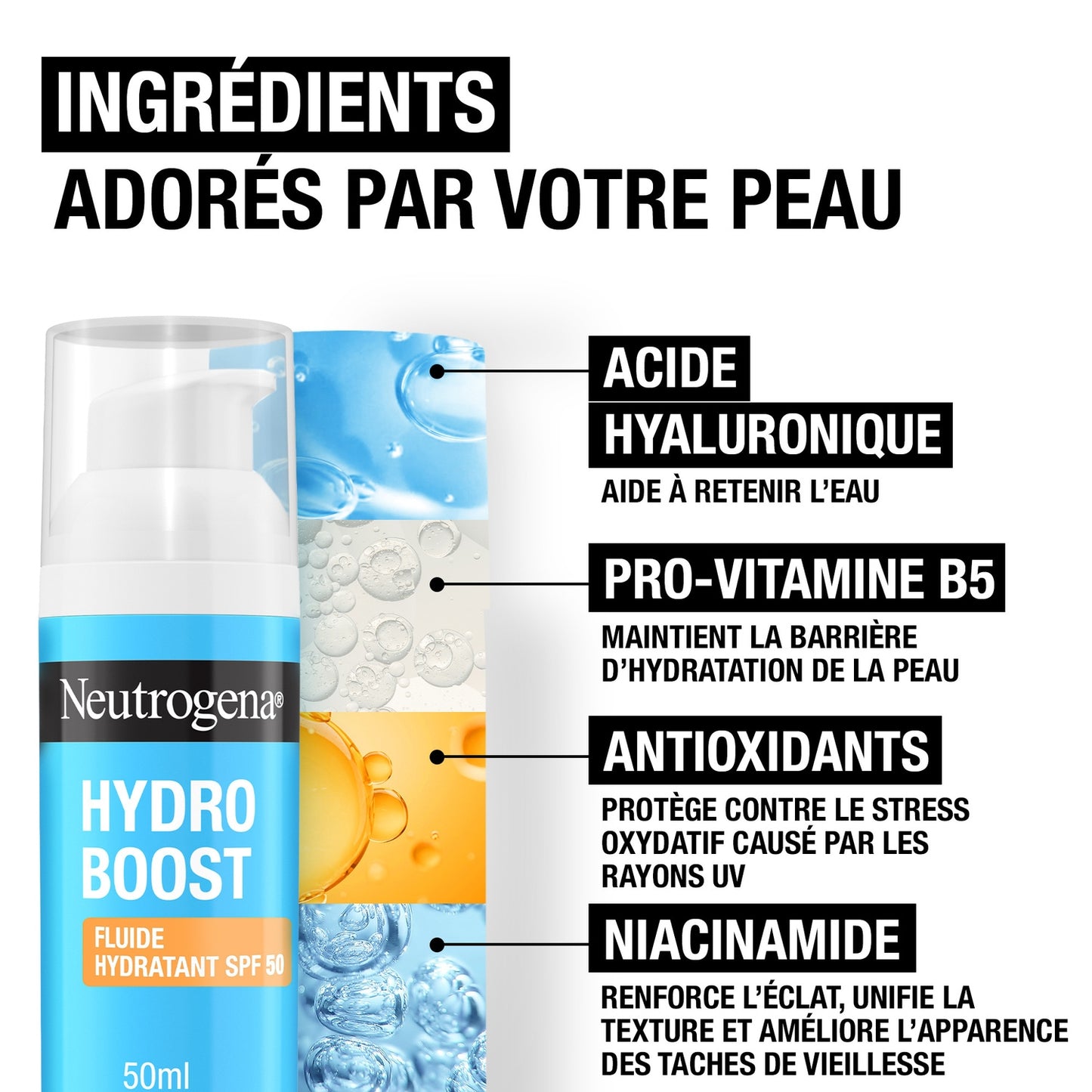 NEUTROGENA Hydro Boost Spf 50 Moisturizing Face Fluid for Women All Skin Types