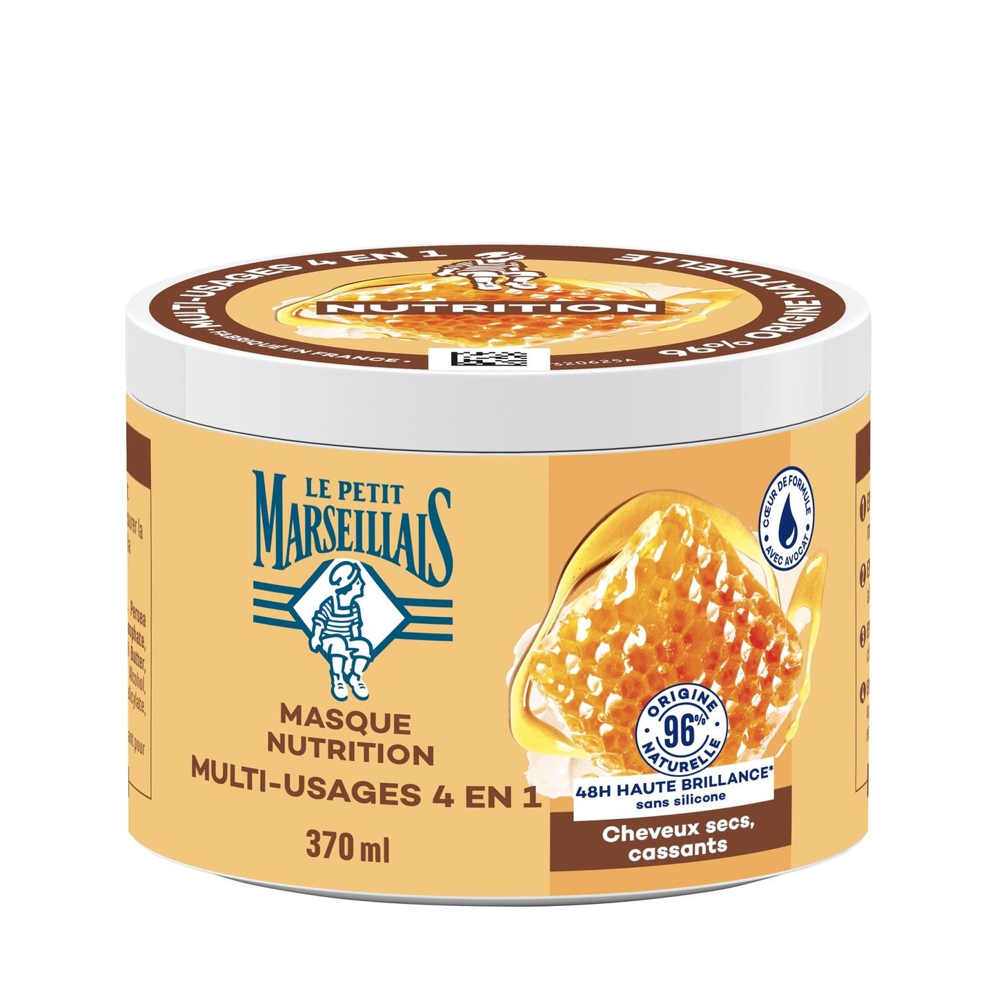Masque Capillaire Nutrition Multi-Usages 4-En-1 LE PETIT MARSEILLAIS le pot de 370mL