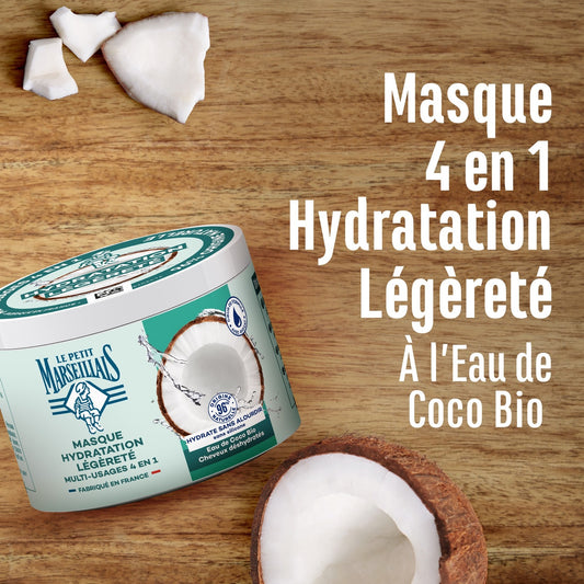 Masque Capillaire Hydratation Eau de Coco Multi-Usage 4 en 1 LE PETIT MARSEILLAIS