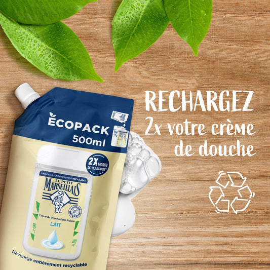 Recharge Crème de Douche Extra Douce au Lait LE PETIT MARSEILLAIS