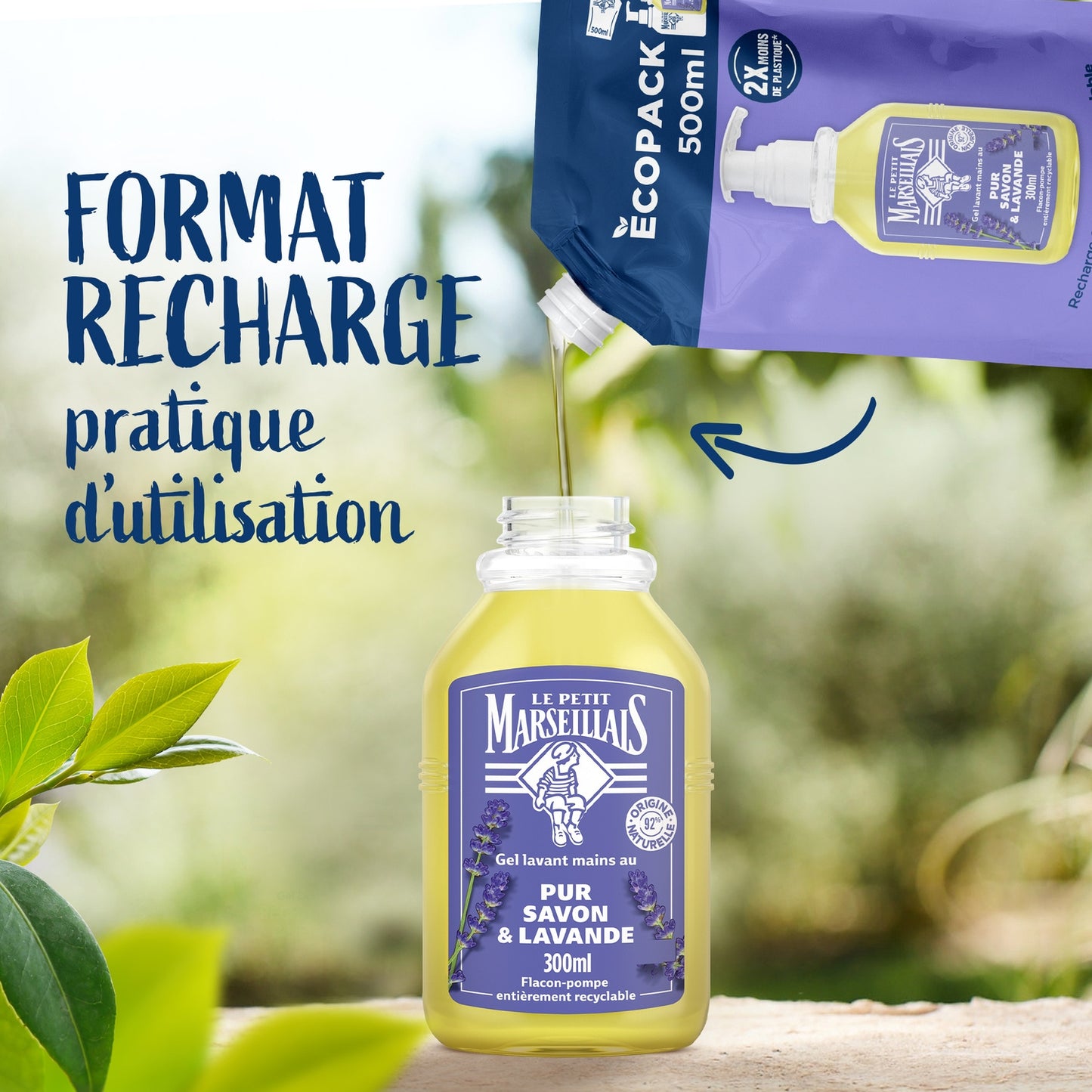 Recharge Gel Lavant Pur Savon Lavande LE PETIT MARSEILLAIS