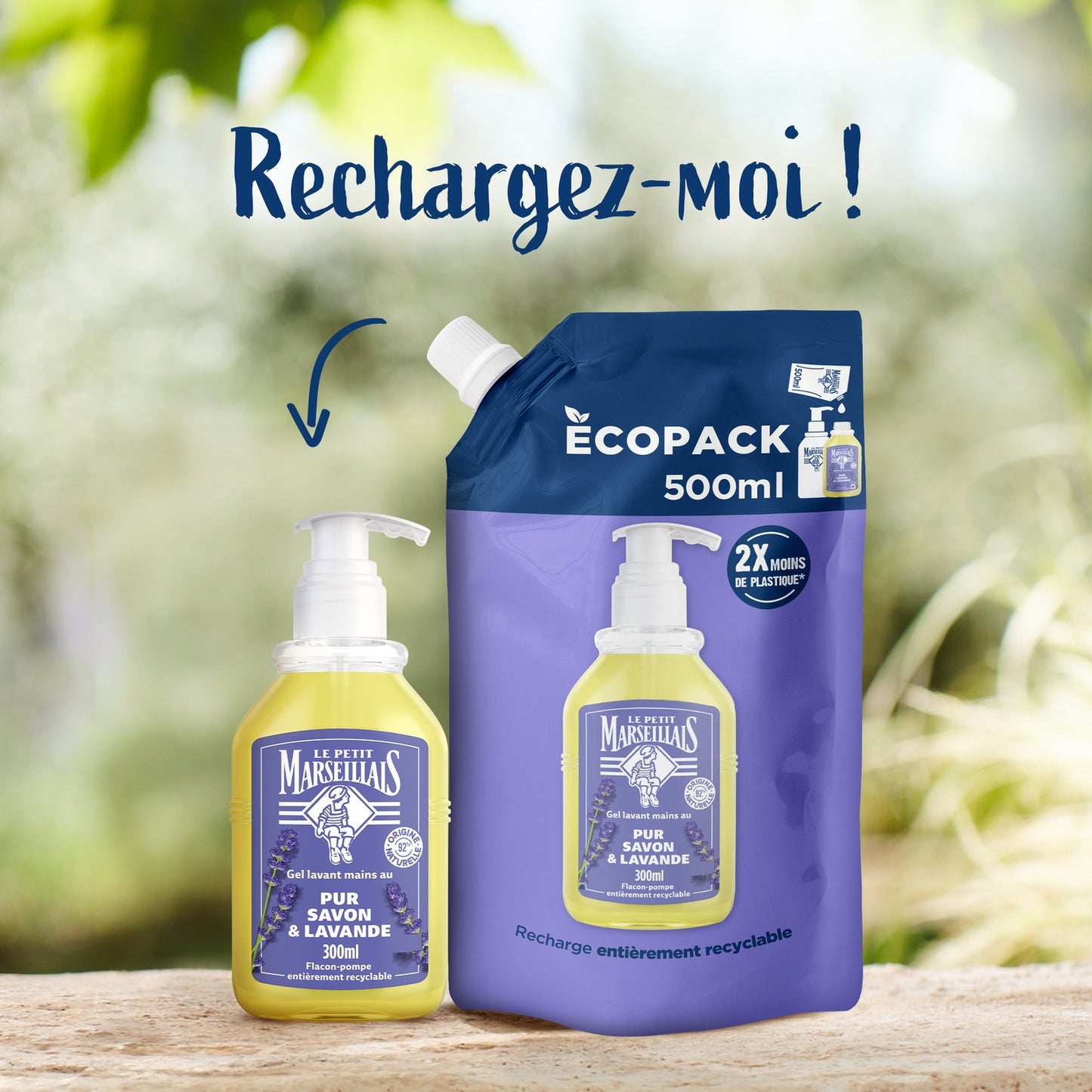 Recharge Gel Lavant Pur Savon Lavande LE PETIT MARSEILLAIS