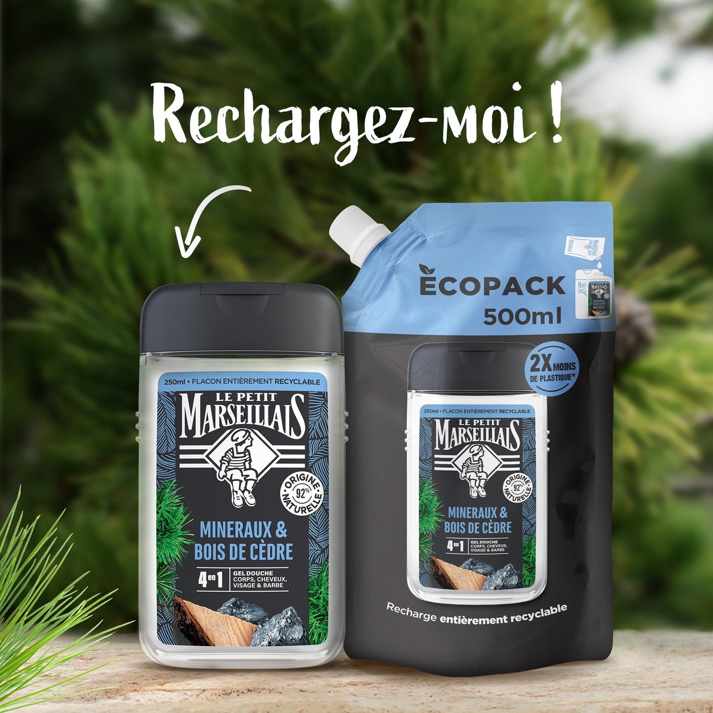 Gel Douche Homme Minéraux et Bois de Cèdre LE PETIT MARSEILLAIS