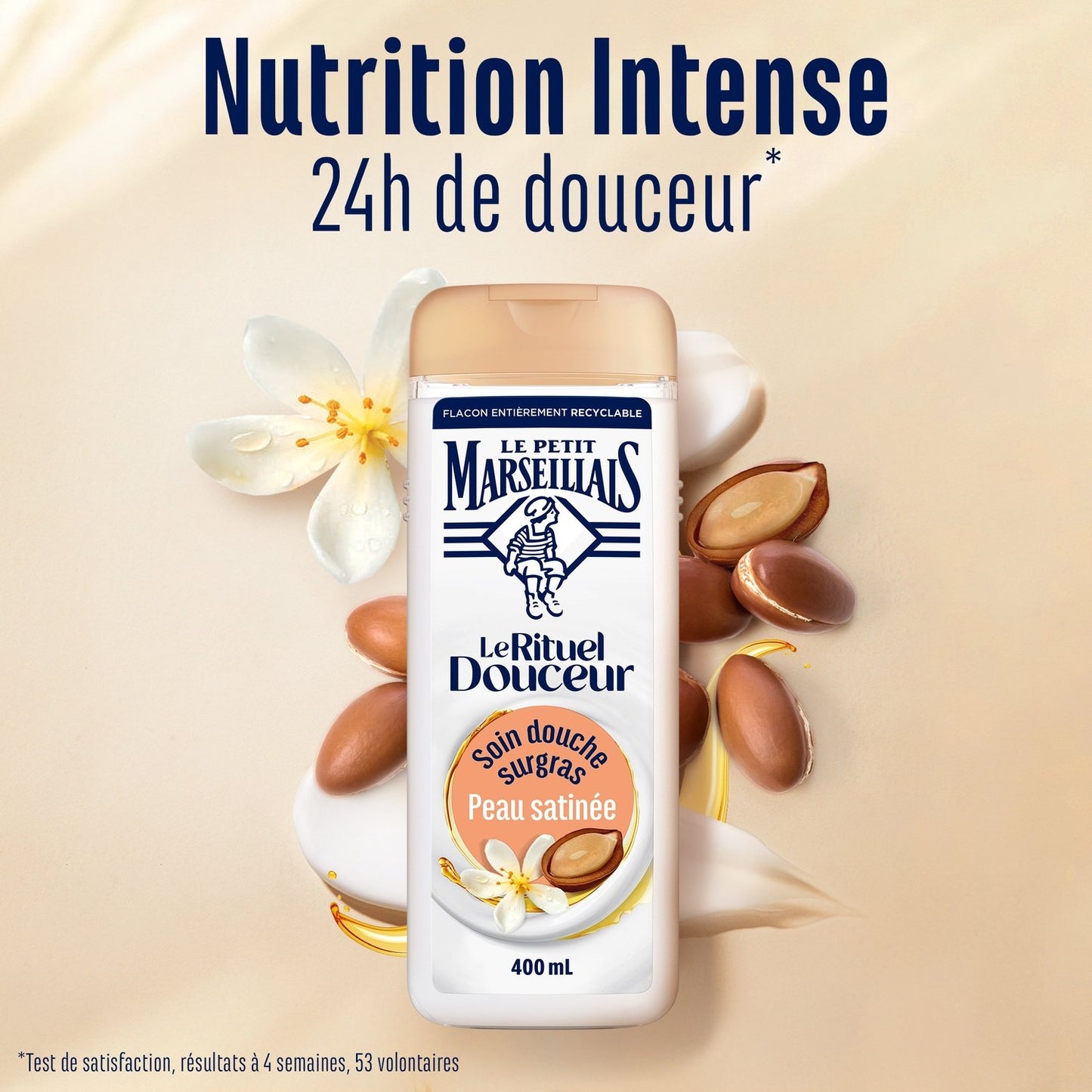 Crème Douche Surgras Huile d'Argan et Fleur d'Oranger LE PETIT MARSEILLAIS