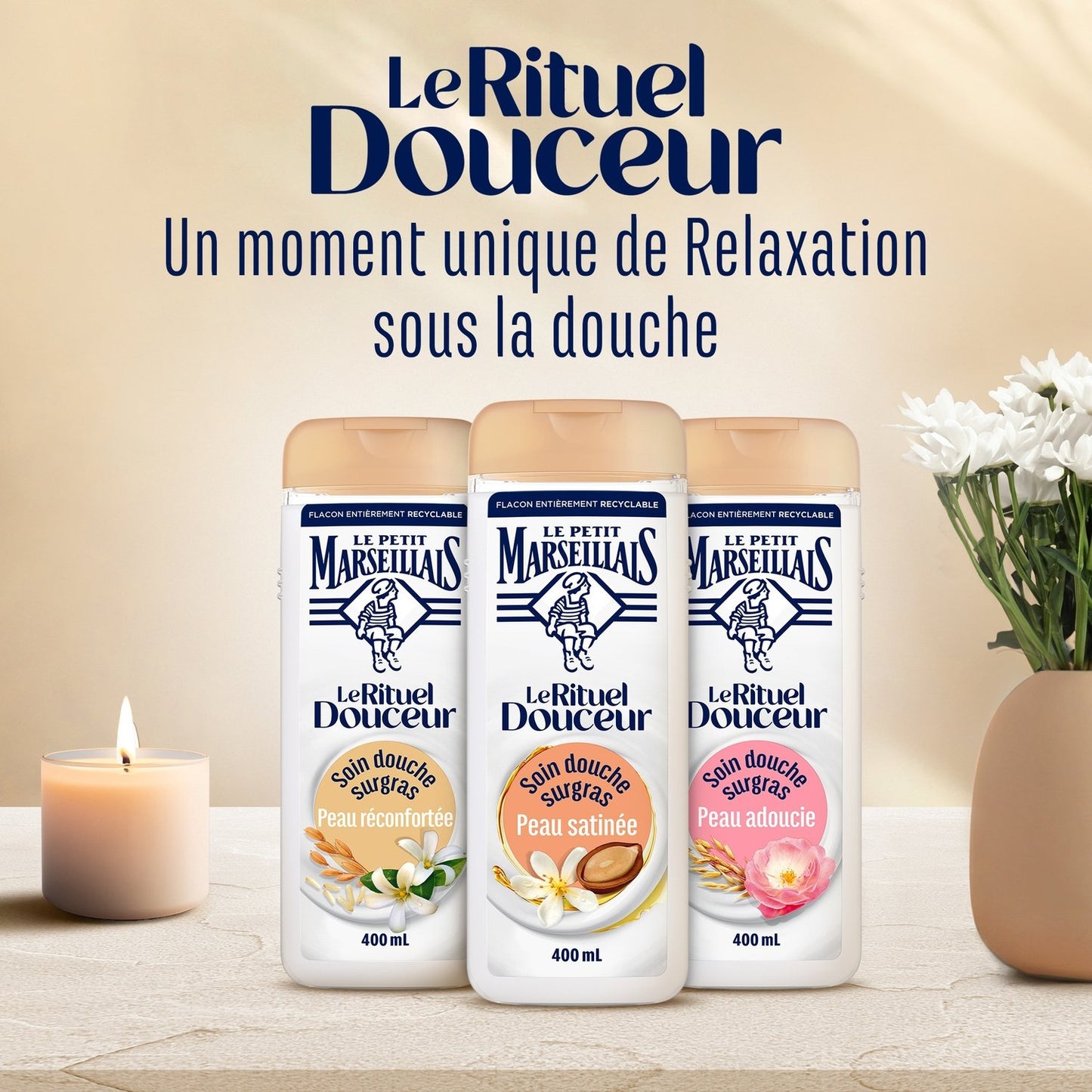 Soin Douche le Rituel Douceur Surgras Peau Adoucie LE PETIT MARSEILLAIS