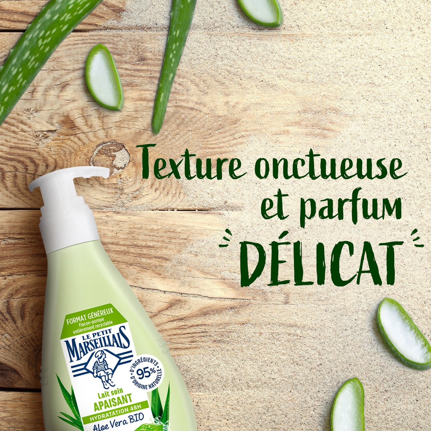 Lait Apaisant Hydratation 48h Aloe Vera Bio LE PETIT MARSEILLAIS