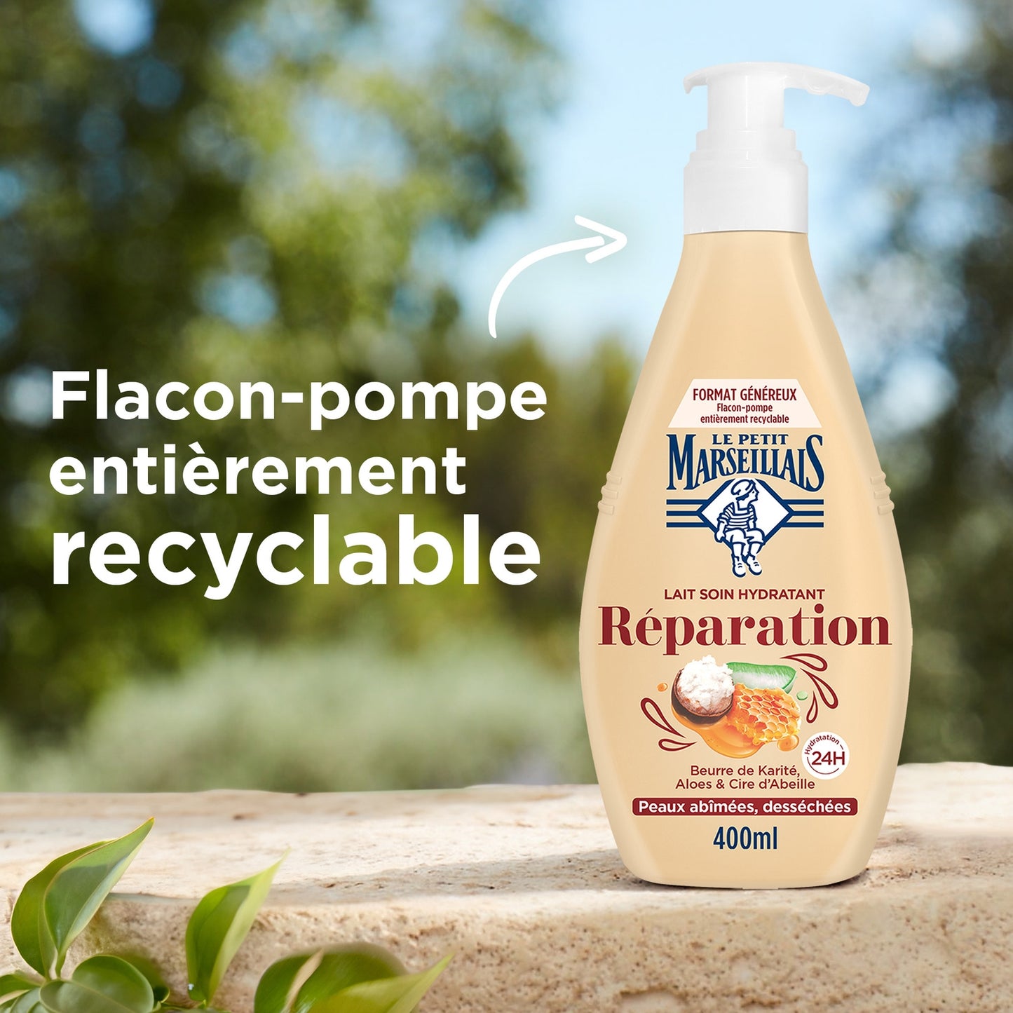 Lait Hydratant Réparation Beurre de Karité Aloes et Cire d'Abeille LE PETIT MARSEILLAIS