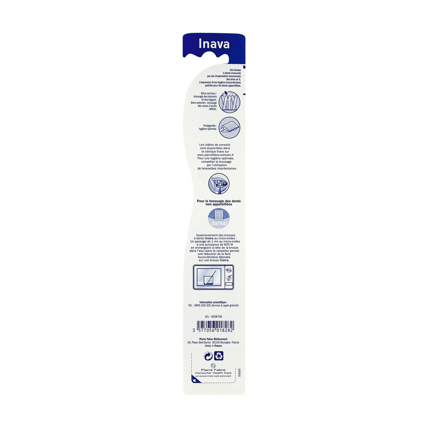 INAVA Medium Orthodontic Appliance Toothbrush