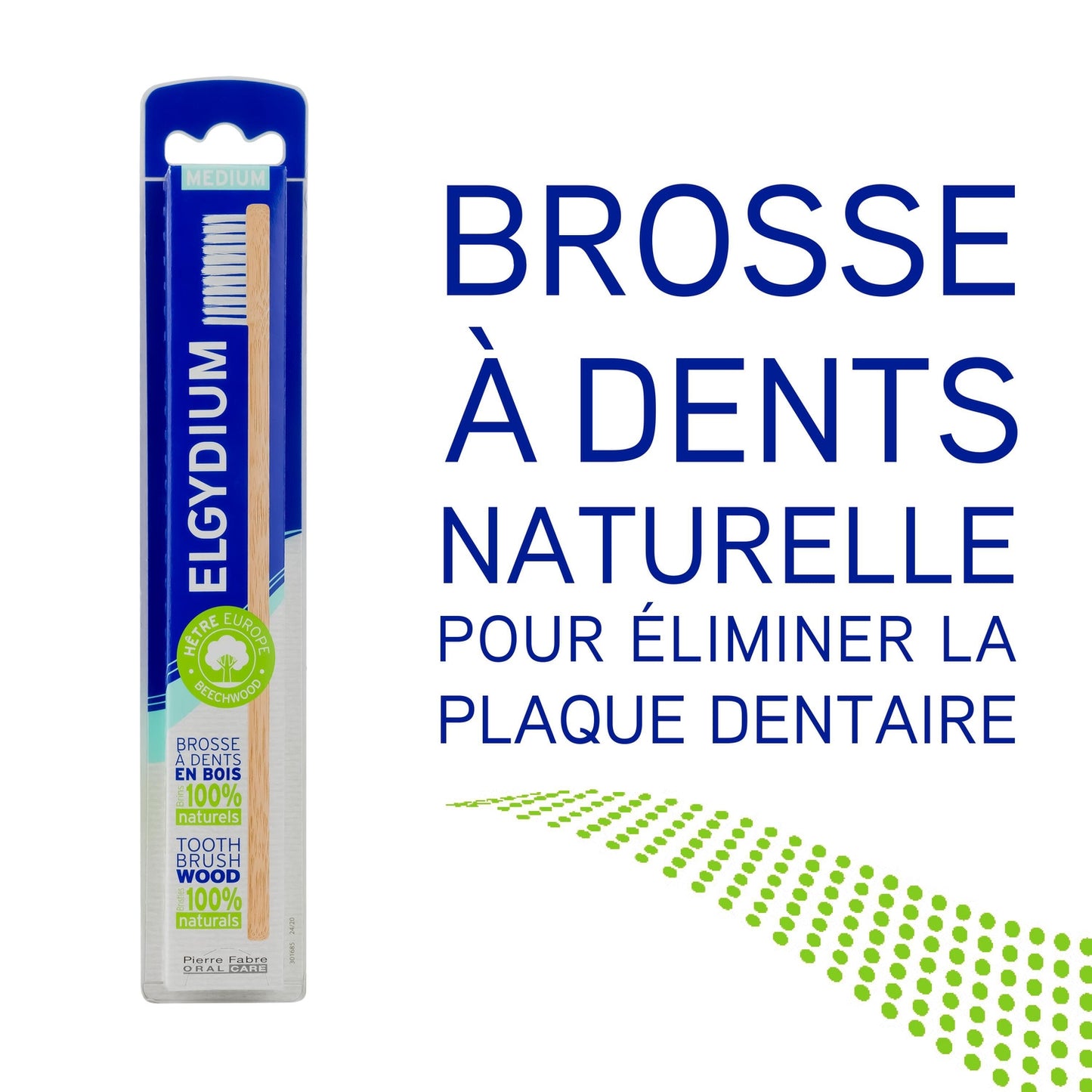 ELGYDIUM Eco-Friendly Wooden Medium Toothbrush