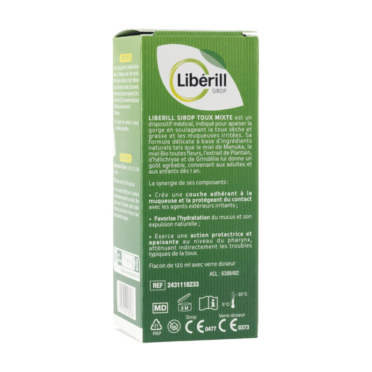 Sirop Toux Sèche et Grasse Apaise et Soulage Gorge Irritée LIBERILL