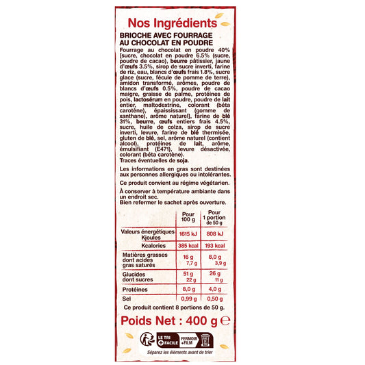 Brioche Roulée Chocolat LA FOURNEE DOREE