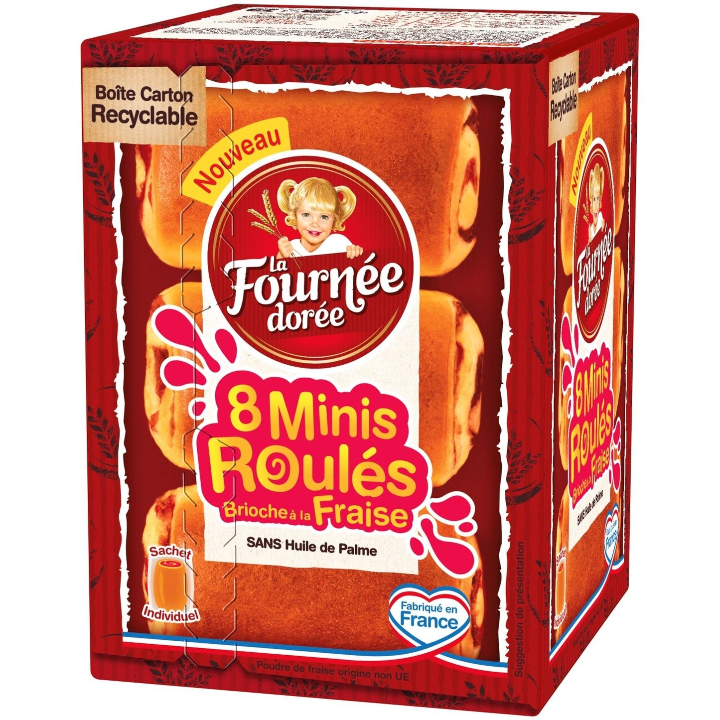 Minis Roulés Brioche à la Fraise LA FOURNEE DOREE