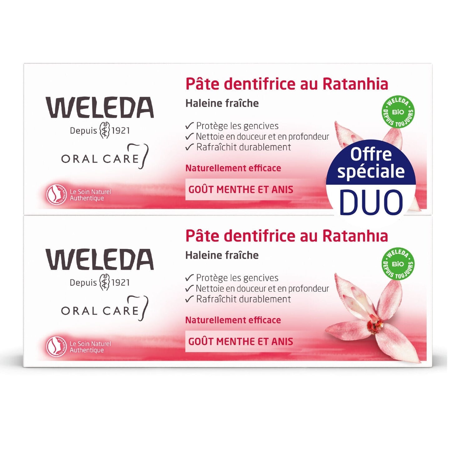 Pâte dentifrice Ratanhia Gencives Sensibles Réduit la Plaque Dentaire Bio WELEDA