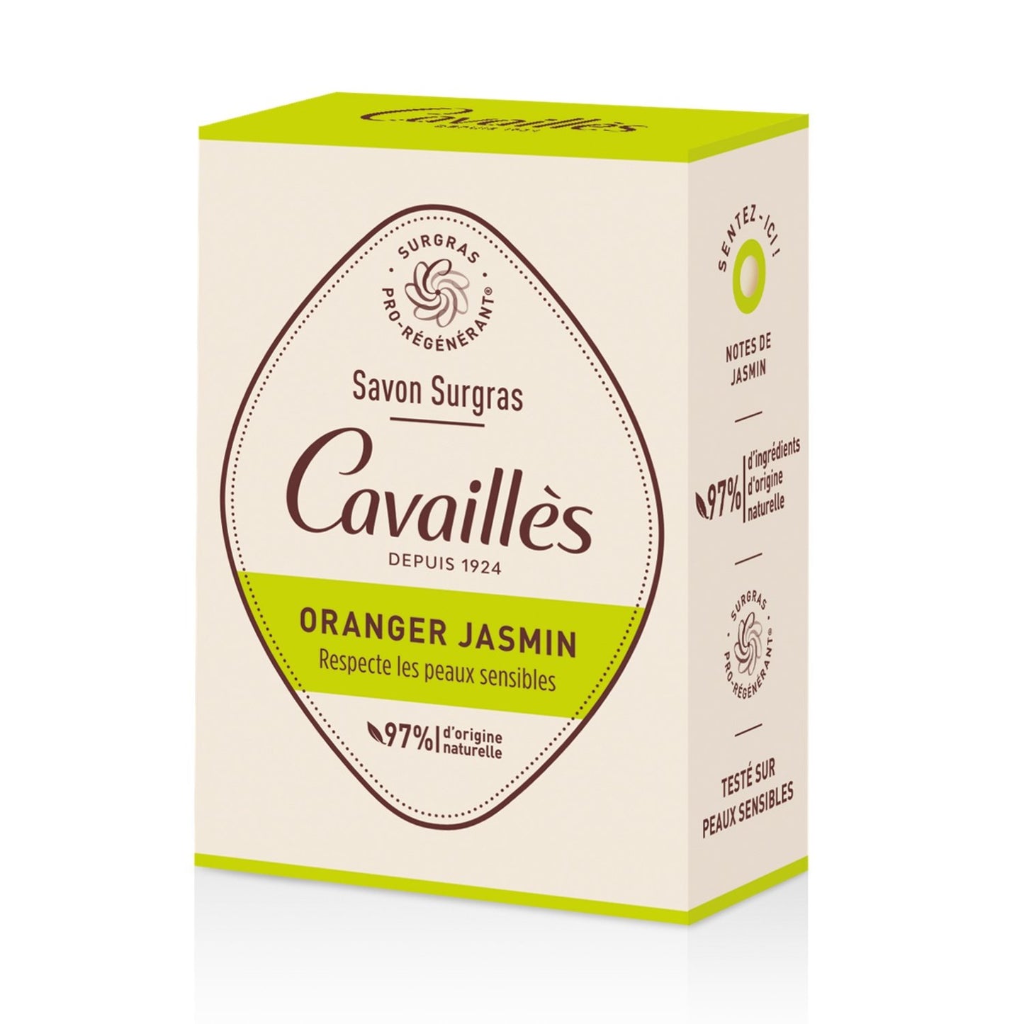 Solid Soap for Body, Hands, Face, Orange, Jasmine, Vegetable Surgras ROGE CAVAILLES
