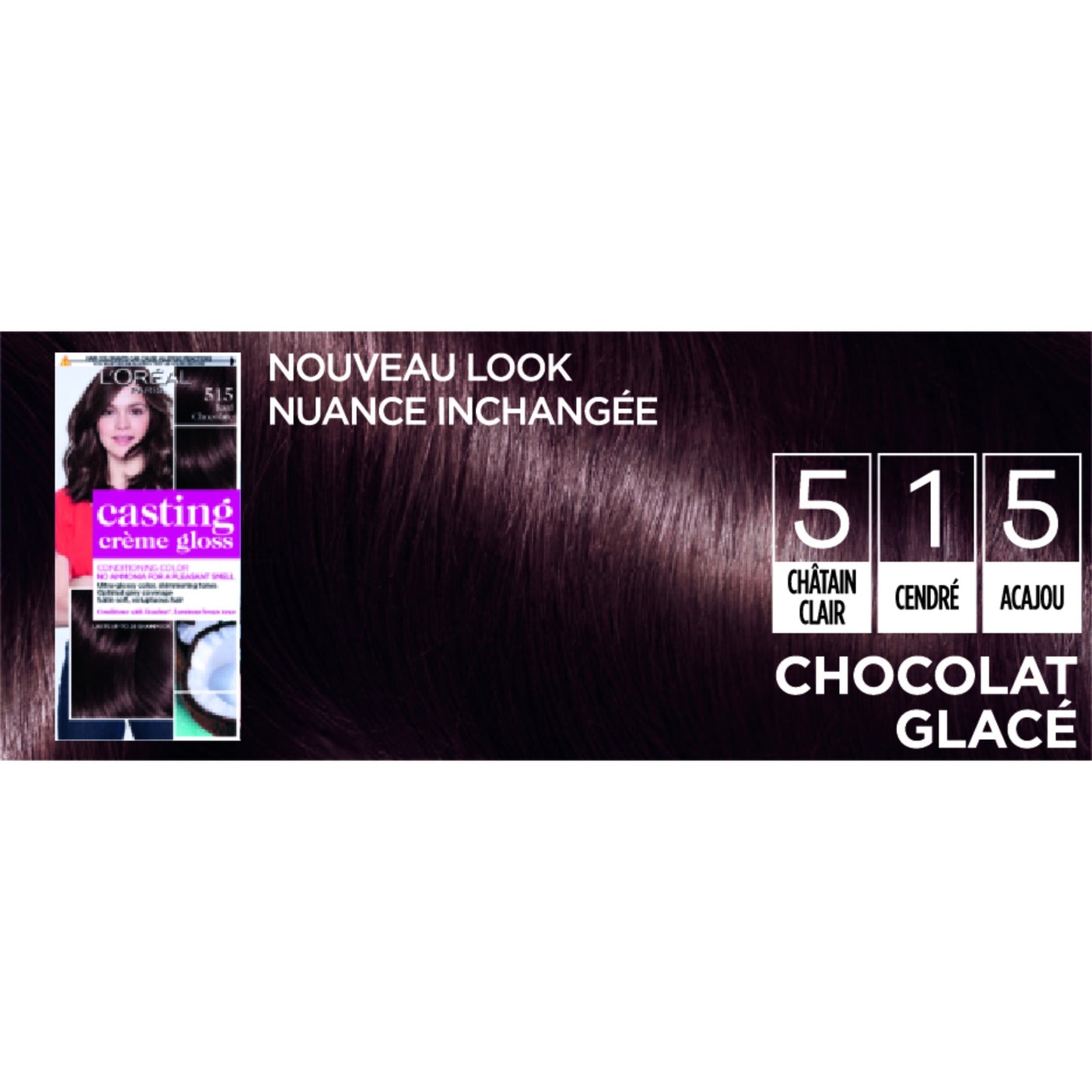 Coloration 5. 15 Chocolat Glacé Gloss Sans Ammoniaque Casting Crème Gloss L'OREAL PARIS