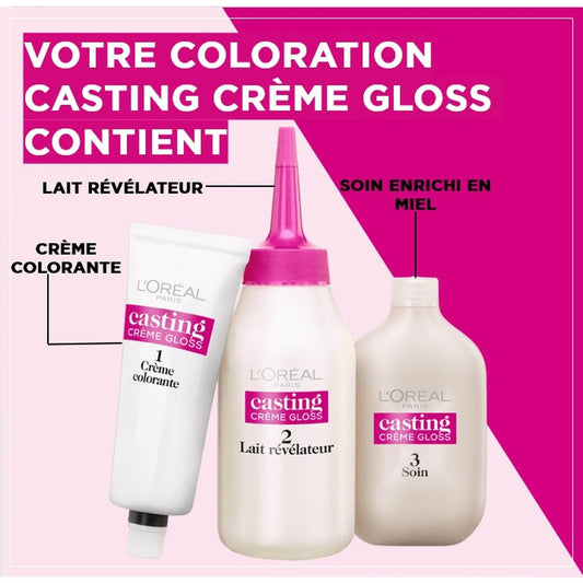 Coloration Ton sur Ton 6. 34 Marron Miel Sans Amoniaque Crème Gloss Casting Crème Gloss L'OREAL PARIS