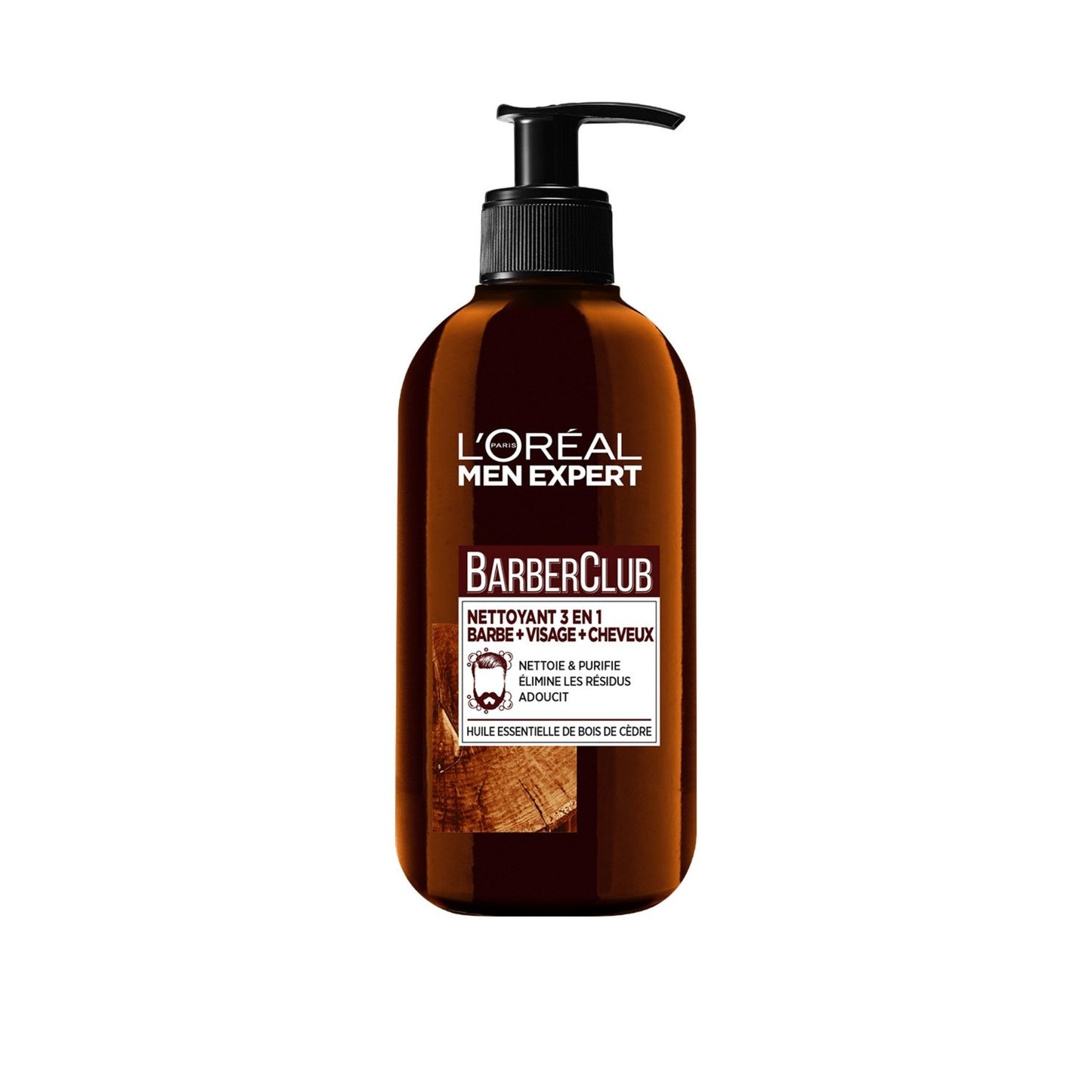 Nettoyant 3 en 1 Homme Visage Barbe Barber Club L'OREAL PARIS le flacon de 200mL