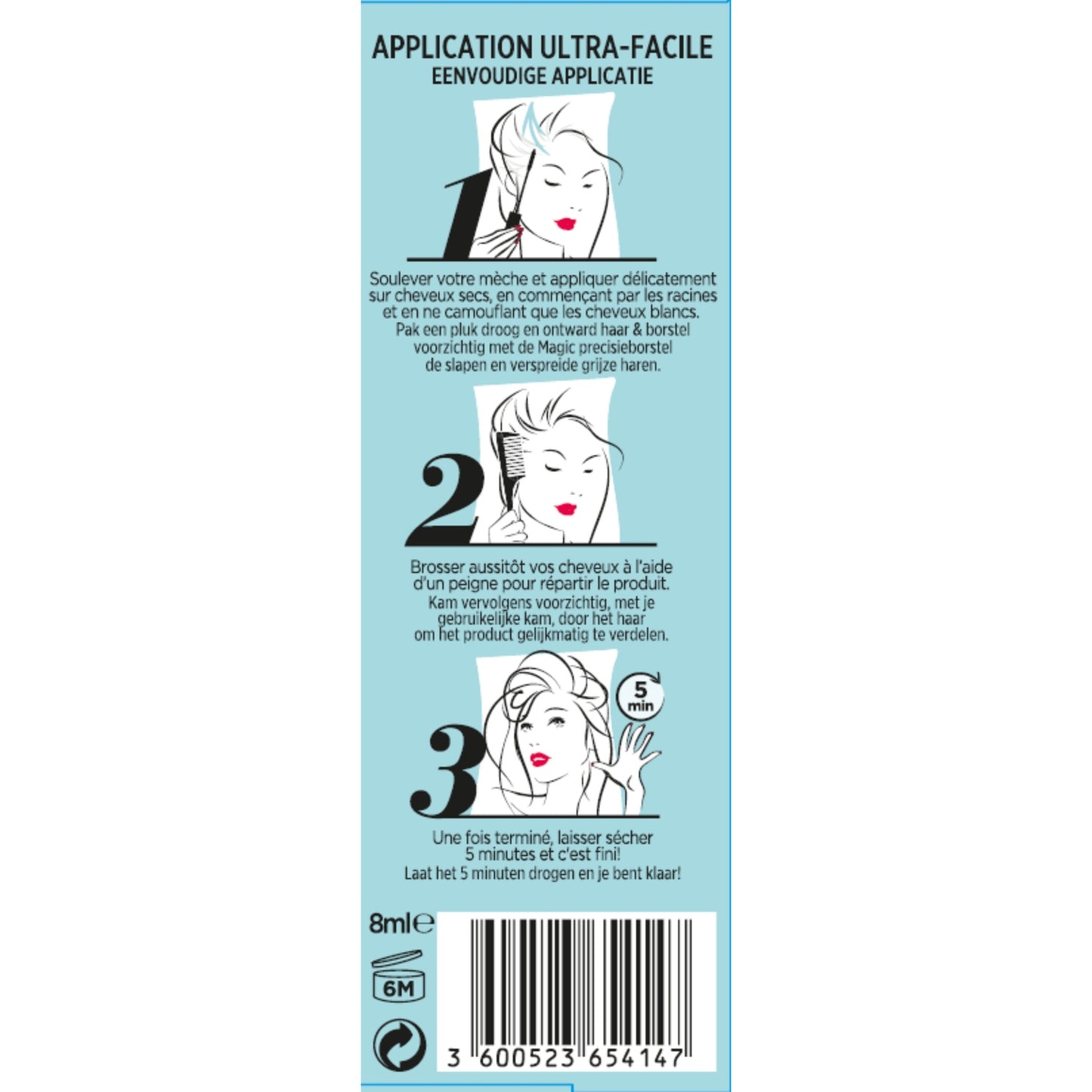 Mascara pour Cheveux Temporaire Spray Retouche Racine Châtain L'OREAL PARIS