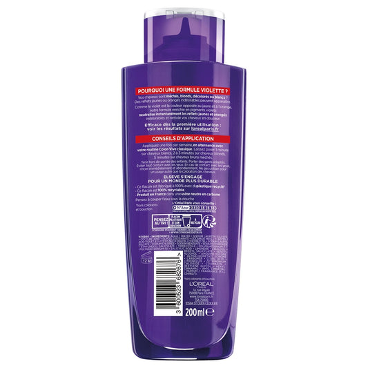 Shampoing Déjaunisseur Cheveux Méchés Blonds Ou Blancs Pigments Violets Elseve L'OREAL PARIS