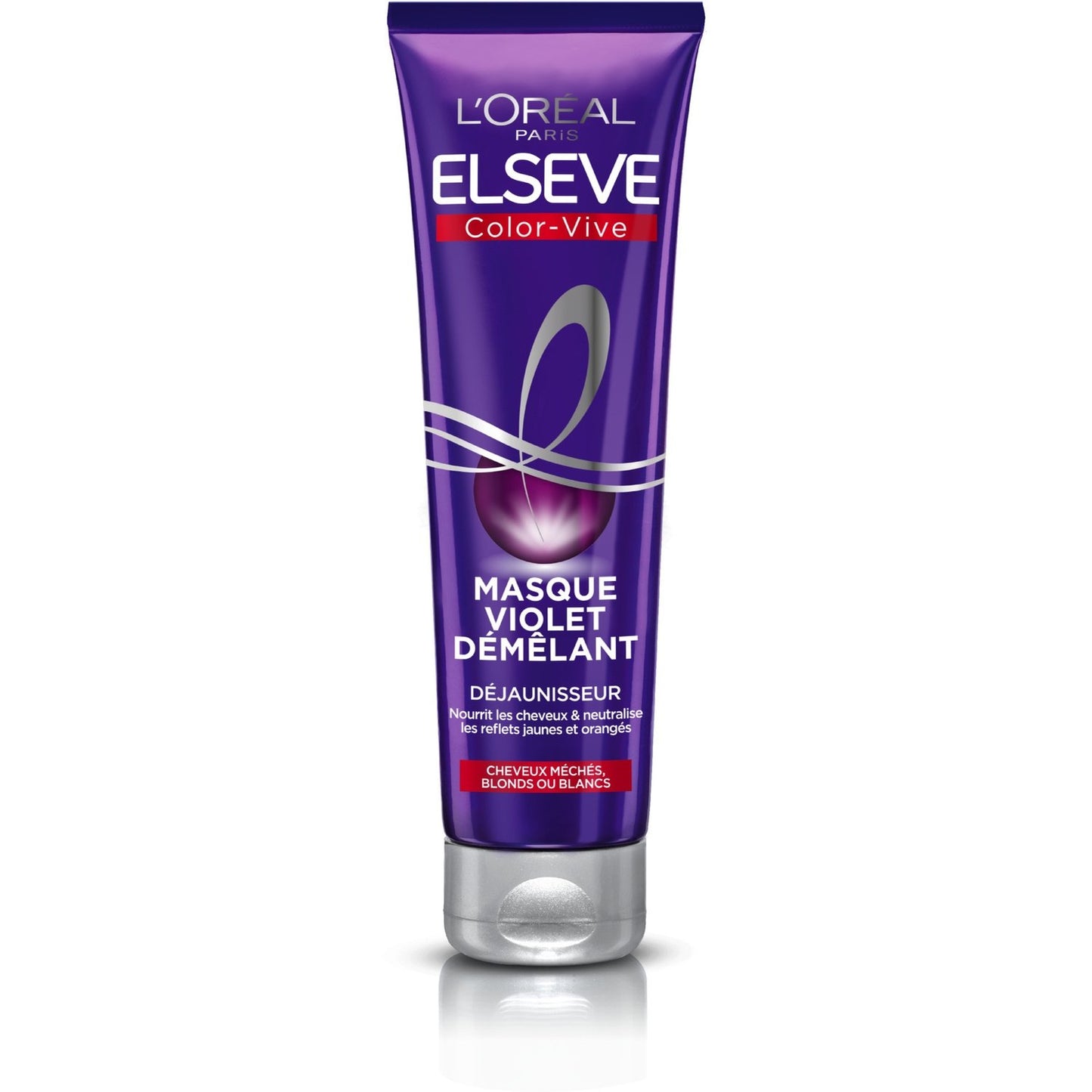 Masque Démêlant Violet Déjaunisseur Cheveux Blonds Elseve L'OREAL PARIS le tube de 150mL