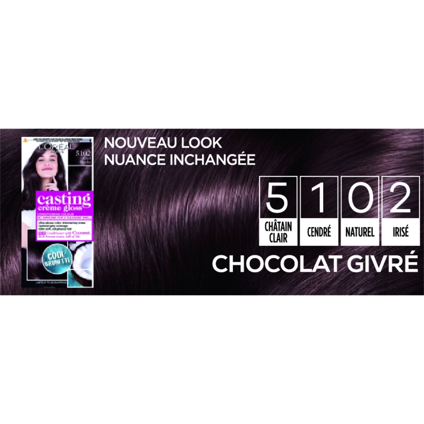 Coloration Cheveux 5102 Chocolat Givré CASTING CREME GLOSS