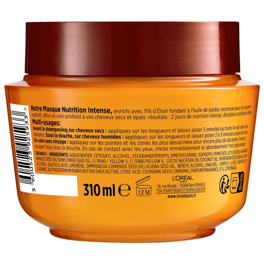 Masque Nutrition Intense Cheveux Très Secs Huile de Jojoba Elseve L'OREAL PARIS