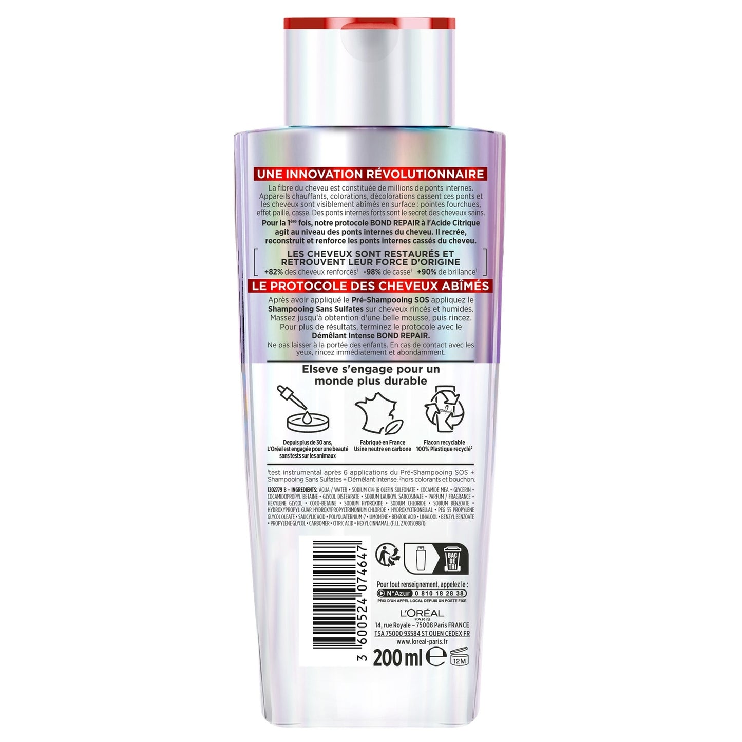 Elseve L'OREAL PARIS Zitronensäure-Reparatur-Shampoo für geschädigtes Haar